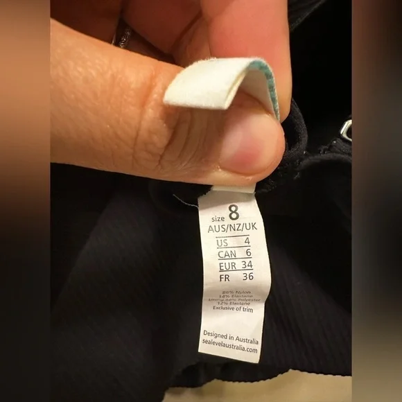 SEA LEVEL Australia Spinnaker Cross Front One Piece Tummy Control Black,size 4US - Picture 14 of 14